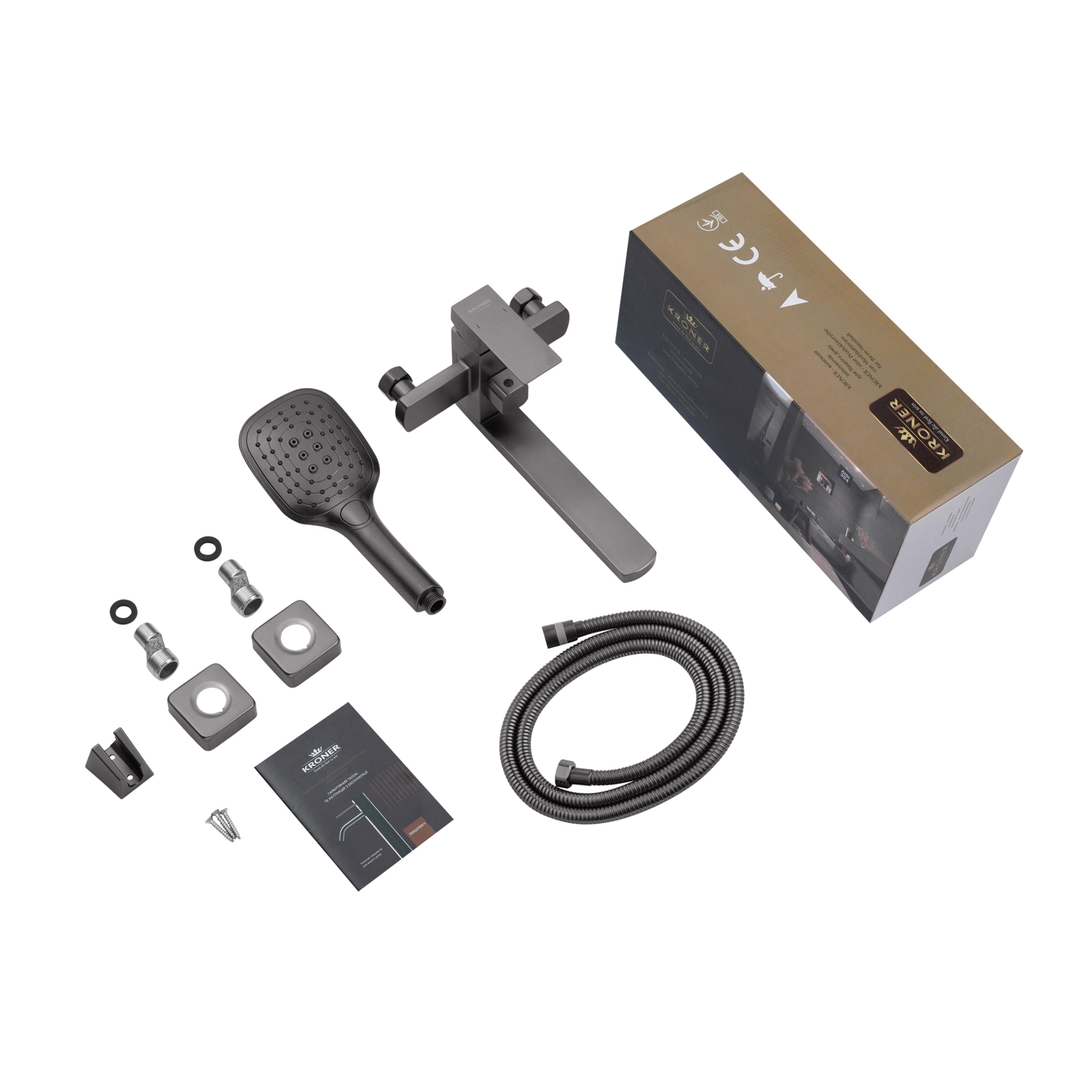 Змішувач для ванни Kroner KRP Edelstahl Kubus - PVD070