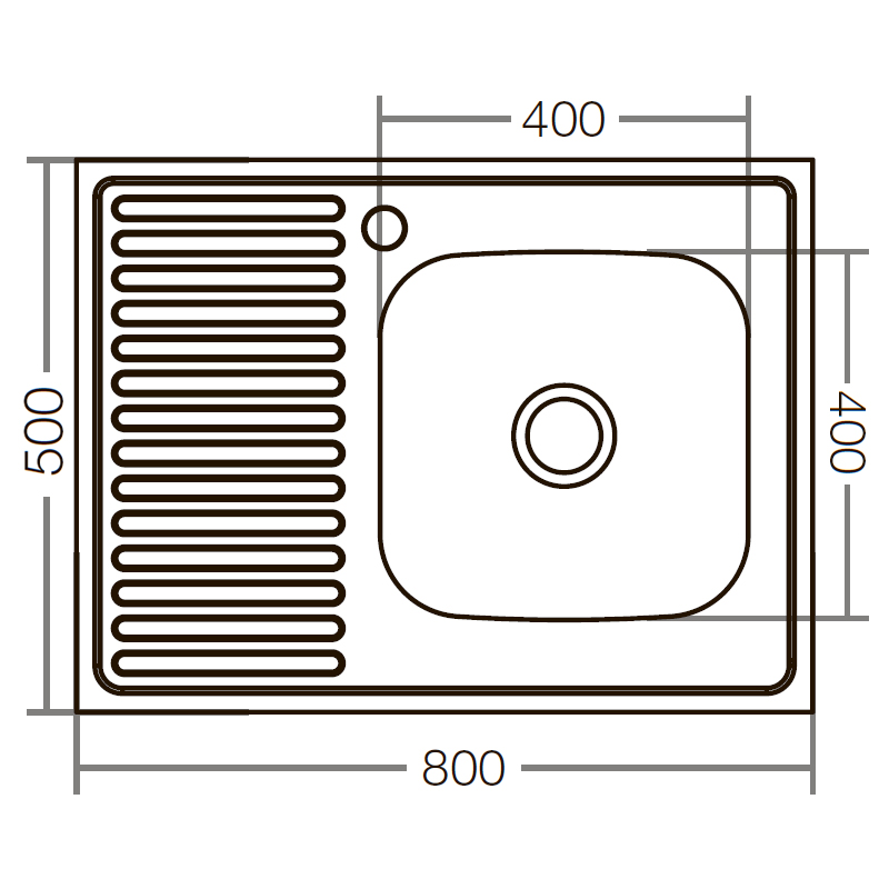 Кухонна мийка накладна Zerix Z8050R-04-160E (Satin) (ZX1615)