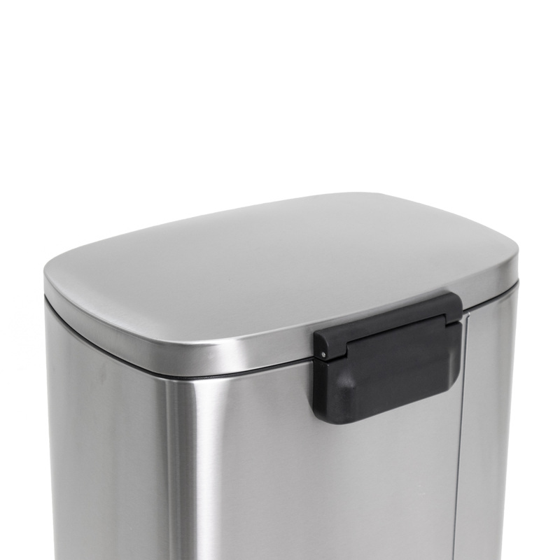 Відро для сміття з плавним закриттям прямокутне MIXXUS BEVEL-TC0112 SS COLOR 12л (колір нержавійка) (MI7087)