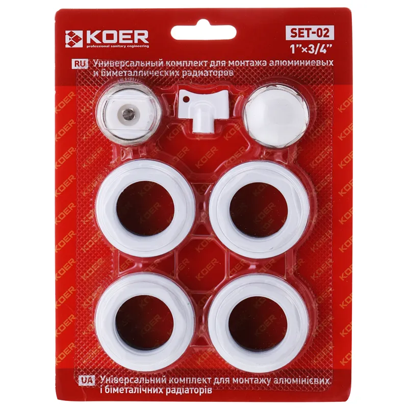 Комплект для радіатора 3/4" Koer SET-02 (без кріплень) (KR1562)
