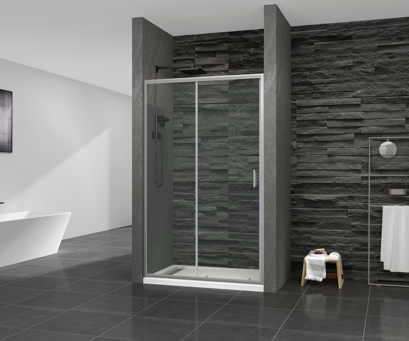 Двері у нішу розсувні MIXXUS PREMIUM DIVERSE SD01-140x185-TR CHROME прозоре скло 5мм (MI6874)