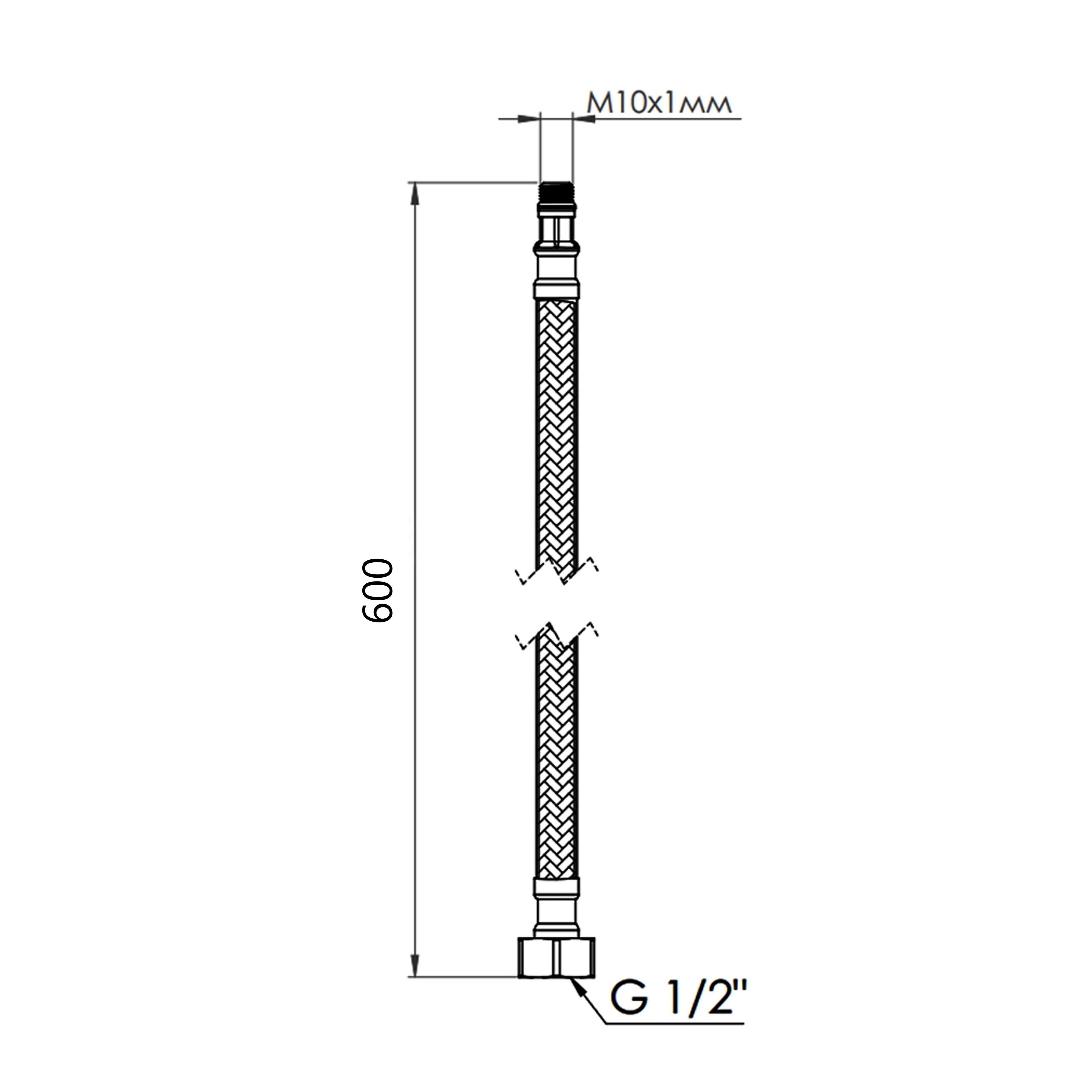 Гнучка підводка для води Thermo Alliance Forte М10 60 см (пара) SF390W60