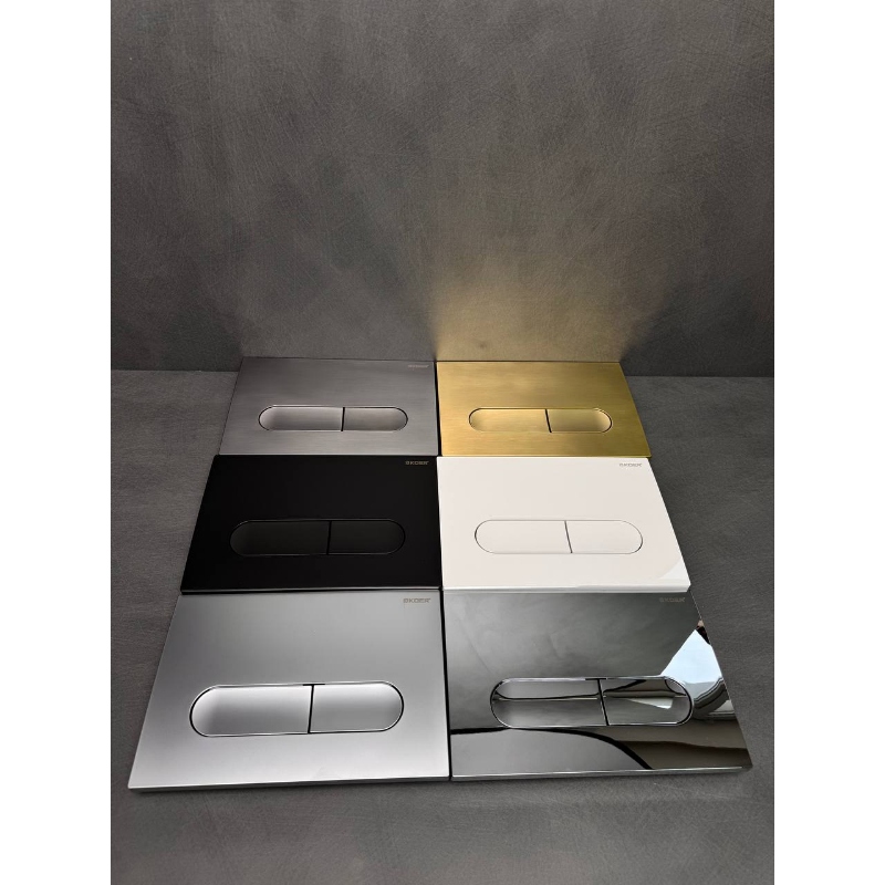 Панель змиву KOER KT-0608-03 240x160x10mm пластикова, кнопка закруглена (колір білий) (KR6123)