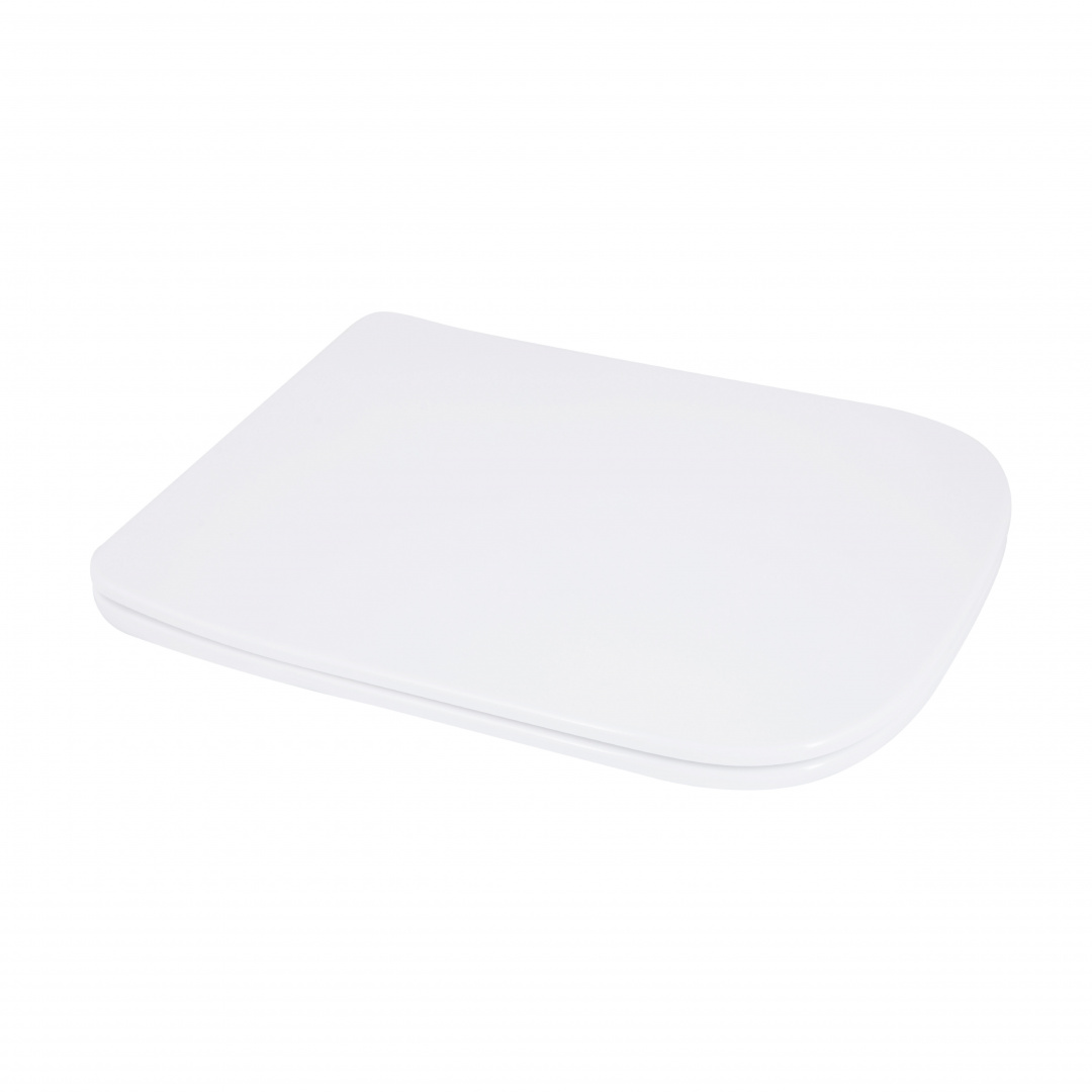 Сидіння для унітаза підлогового (Aries) 445×360×30 мм, White, з мікроліфтом? Slim Duroplast, Quick Release QT03228302W3 Qtap