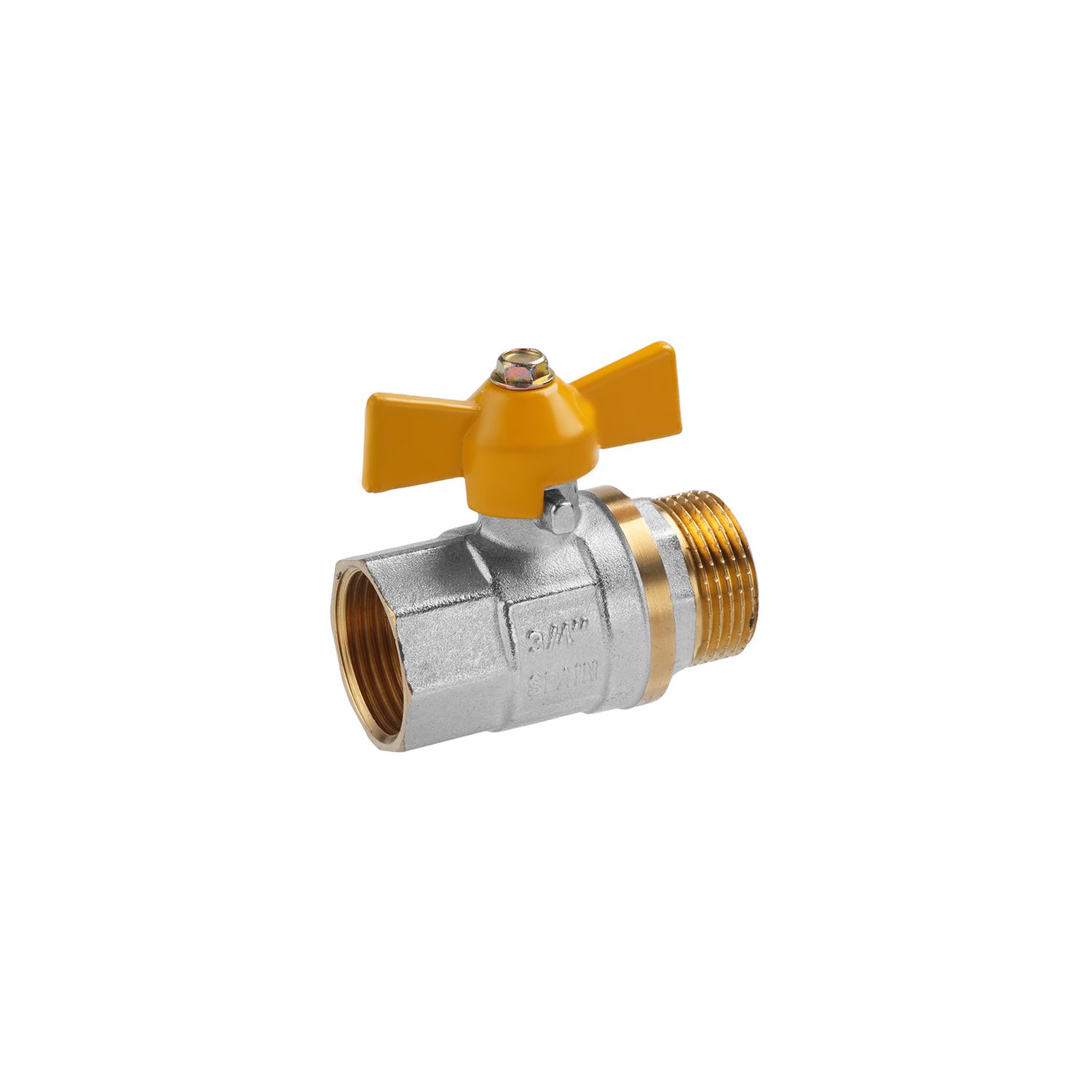 Кран кульовий для газу Valves 3/4" ВЗ PN30 жовтий метелик