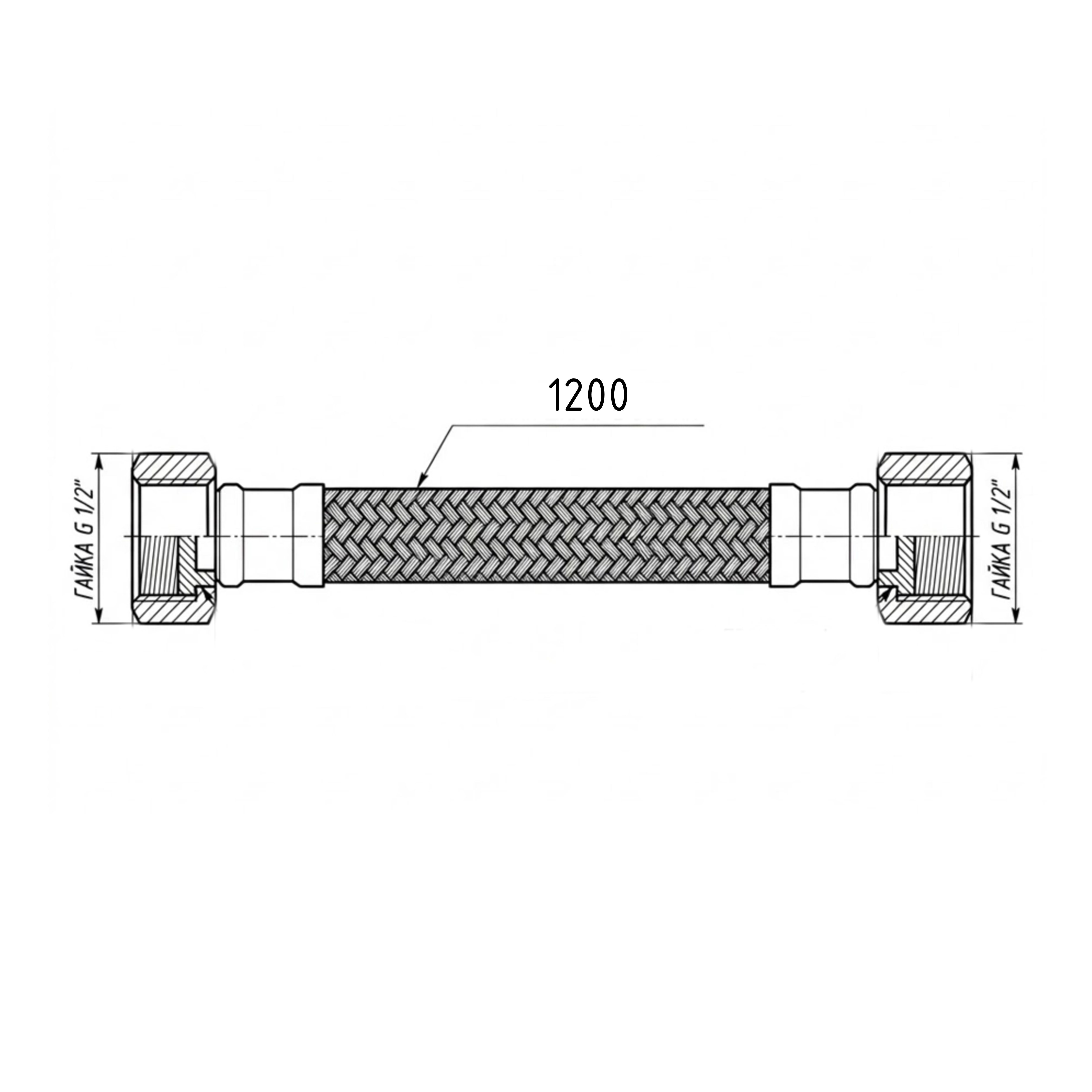 Гнучка підводка для води Thermo Alliance Forte ВВ 120 см TAF385W120