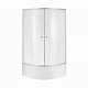 Душова кабіна Latwa SC90x90.SAT.HIGH.FR полукругла, скло Frost 4 мм + Душовий піддон KAPIELKA ST90x90x41, з панеллю Lidz