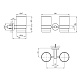 Склянка подвійна з тримачем для ванної кімнати Kroner KRP Edelstahl Klassisch - ESG3708