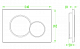 Панель змиву KOER KT-0601-05 240x160x10mm пластикова, кнопка кругла (колір чорний матовий) (KR5176)