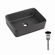 Раковина накладна Qtap Tern 480x370x135 мм, Anthracite, прямокутна, з донним клапаном QT17116069AN