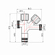 Кран кутовий подвійний  Thermo Alliance Forte 1/2"З х 1/2"З х 3/4"З, хром TAF187W151520