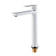 Змішувач для умивальника високий HAIBA ALEX 001 HIGH NUT WHITE-CHROME (Колір білий хром) (HB9564)