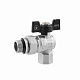 Кран-американка кульовий кутовий Kroner 1/2" ВЗ PN40 метелик, нікельований