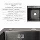 Акційний набір Lidz: мийка H7849BR інтегрована крило справа Brushed Black PVD 3,0/1,0 мм + Змішувач Aria для кухні з гнучким виливом (k35) Black