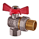 Кран з американкою кутовий, ручка "метелик" червона Waterpro WP400-15FMW-L - 1/2" (WP2895)