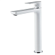 Змішувач для умивальника високий HAIBA ALEX 001 HIGH NUT WHITE-CHROME (Колір білий хром) (HB9564)