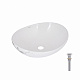 Раковина накладна Qtap Dove 415x340x140 мм, Marble, овальна, з донним клапаном QTDOV188SB49785