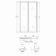 Душові двері в нішу Qtap Taurus CRM201-11.C6 97-108x200 см, скло Clear 6 мм, покриття CalcLess