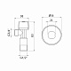 Кран кутовий Thermo Alliance Standart (ручка шестигранник) з вент.буксою 1/2"З х 3/4"З SF3441520