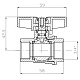 Кран кульовий ГГМ KOER EXTREME KE.217-20 - 3/4" FF ручка "метелик" червона (KR5757)