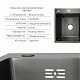 Акційний набір Lidz: мийка H6350BR інтегрована крило справа Brushed Black PVD 3,0/1,0 мм + Змішувач Aria для кухні з гнучким виливом (k35) Black