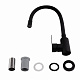 Змішувач для кухні Brinex Pure 015F3 з гнучким виливом   Black Matt BRIPUR015F3BLM