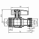 Кран кульовий Thermo Alliance Standart 3/4"ВВ прямий, PN40,з накидною гайкою TAS260W20