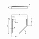 Душовий піддон Qtap Diamond 301112 100x100x12 см + сифон