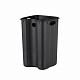 Відро для сміття з плавним закриттям квадратне ZERIX KUBIX-TC0108 BLACK 8 л (колір чорний) (ZX5892)