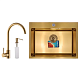 Комплект: мийка, змішувач, диспенсер MIXXUS SET-6045-200x1.0-PVD-GOLD (Колір золото) (MX0589)