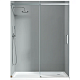 Двері у нішу розсувні KOER SR SD02-120x200-TR-01 прозоре скло EASY CLEAN 8мм хром (KR5384)