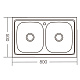 Мийка кухонна ZERIX Z8050D-08-180E DOUBLE (satin) (ZM0569)