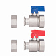 Комплект кранів кульових Thermo Alliance Standart 1"ВВ прямий з накидною гайкою TAS262RBW25