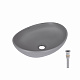 Раковина накладна Qtap Dove 415x340x140 мм, Stone grey, овальна, з донним клапаном QTDOV188SG49783