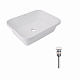 Комплект Qtap Scorpio: Раковина врізна прямокутна 510х390х145 мм White + Донний клапан PU02