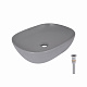 Раковина накладна Qtap Aquarius 470x380x120 мм, Stone grey, прямокутна, з донним клапаном QTAQA188SG49780