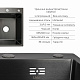 Акційний набір Lidz: мийка H6350BL інтегрована крило зліва Brushed Black PVD 3,0/1,0 мм + Змішувач Aria для кухні з гнучким виливом (k35) Black