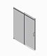 Двері у нішу розсувні KOER SR SD02-120x200-TR-01 прозоре скло EASY CLEAN 8мм хром (KR5384)